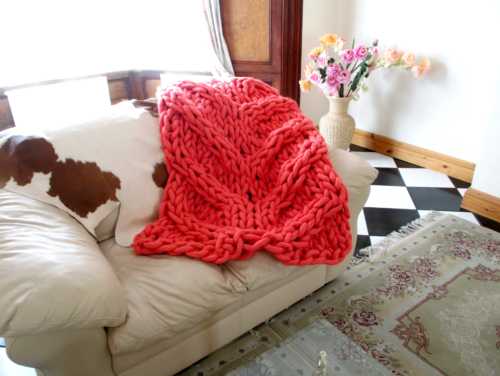 merino wool blanket, ohhio, becozi, arm knitting, hand knitting