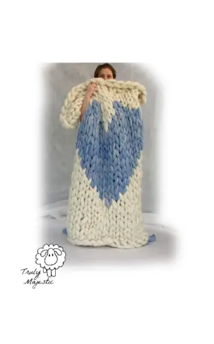 heart blanket knit kit for arm knitting