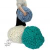 arm knitted pouffe