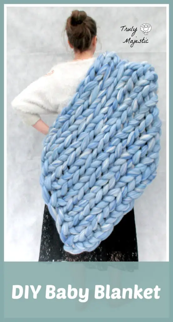 DIY knitted baby blanket, ohhio, becozi, arm knitting, hand knitting