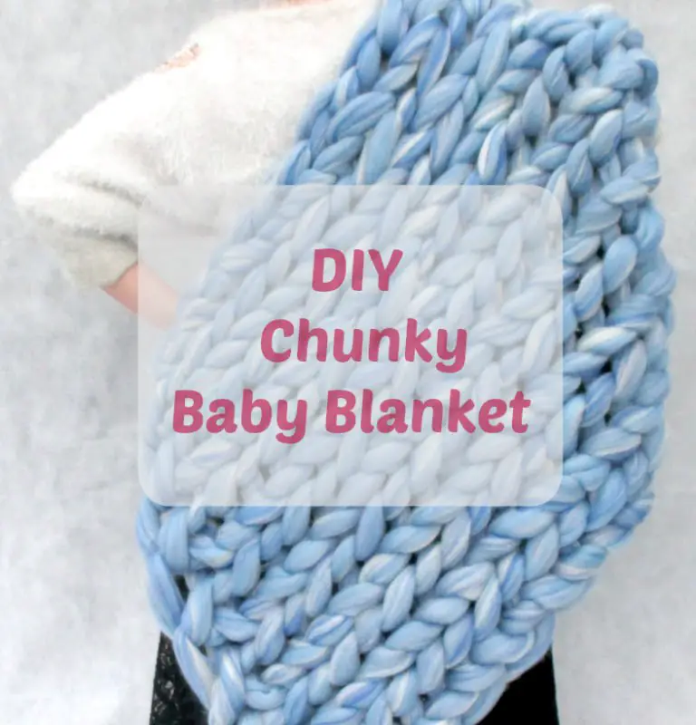 diy super chunky knitted baby blanket