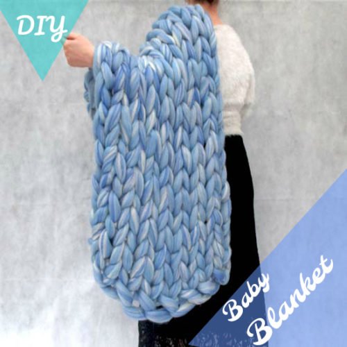 chunky knit wool roving blanket tutorial
