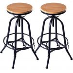 wood metal bar stool