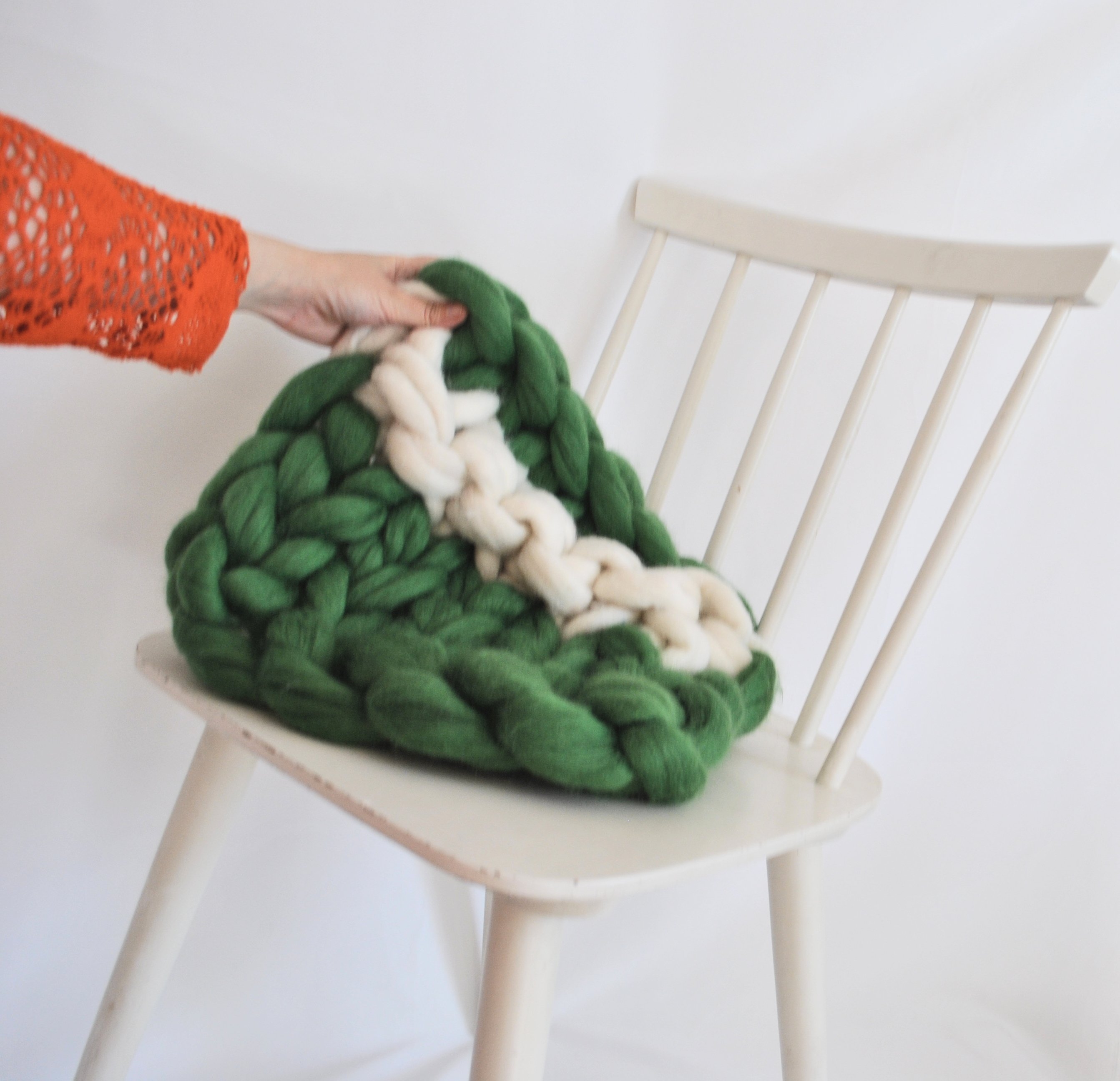 Chunky Yarn DIY Hand Knit Yarn Arm Knitting Yarn for Arm Mat Green 