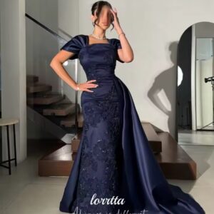 Exquisite Applique Satin Dress - Loretta Line