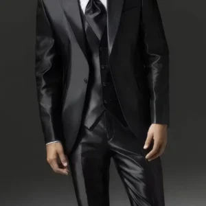 Men's Flashy Black 3 Piece Suit