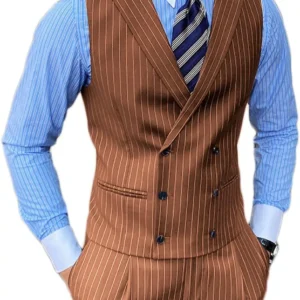 Men's Pinstripe Vest and Pants Set