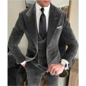 Grey Velvet Suit