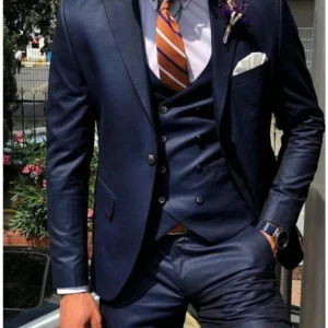 3 Piece Double Flashy Men's Slim Suit