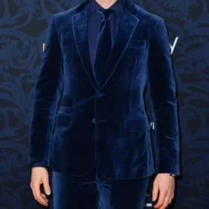 Men's 2 Piece Blue Velvet Suit