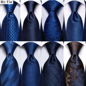 Navy Blue Silk Tie Sets