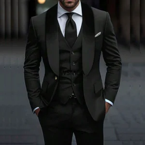 Men's Black Luxurious 3 Piece Suit